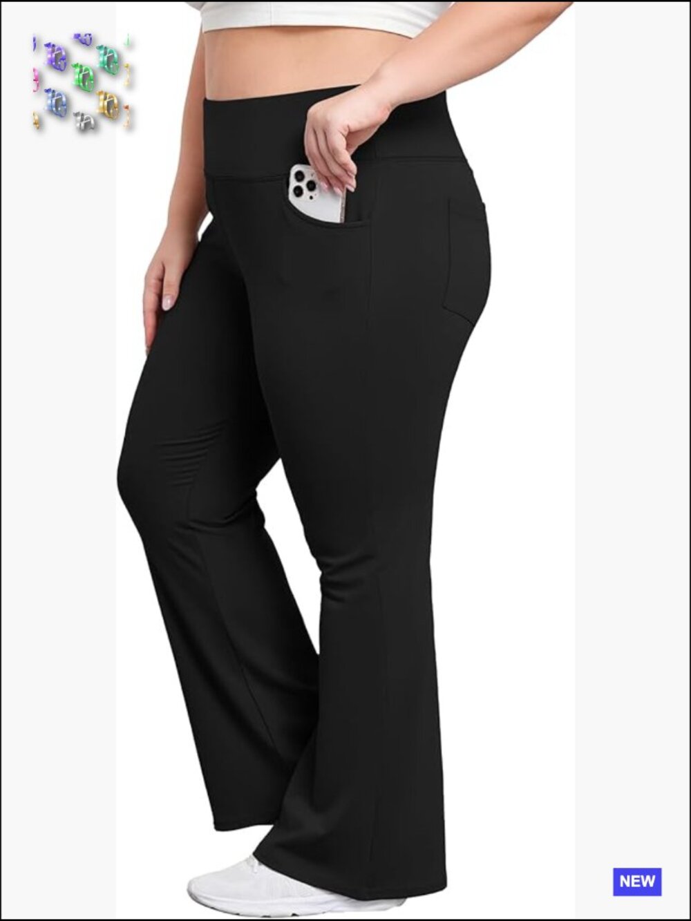 Plus Size Flare Leggings High Waist Yoga Pants Bootcut Workout with Pockets